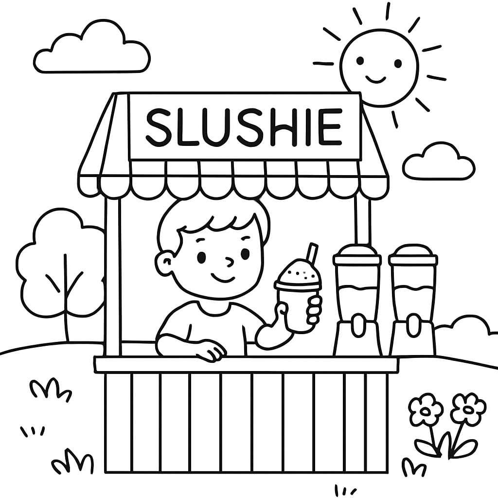 Slushie coloring page preview
